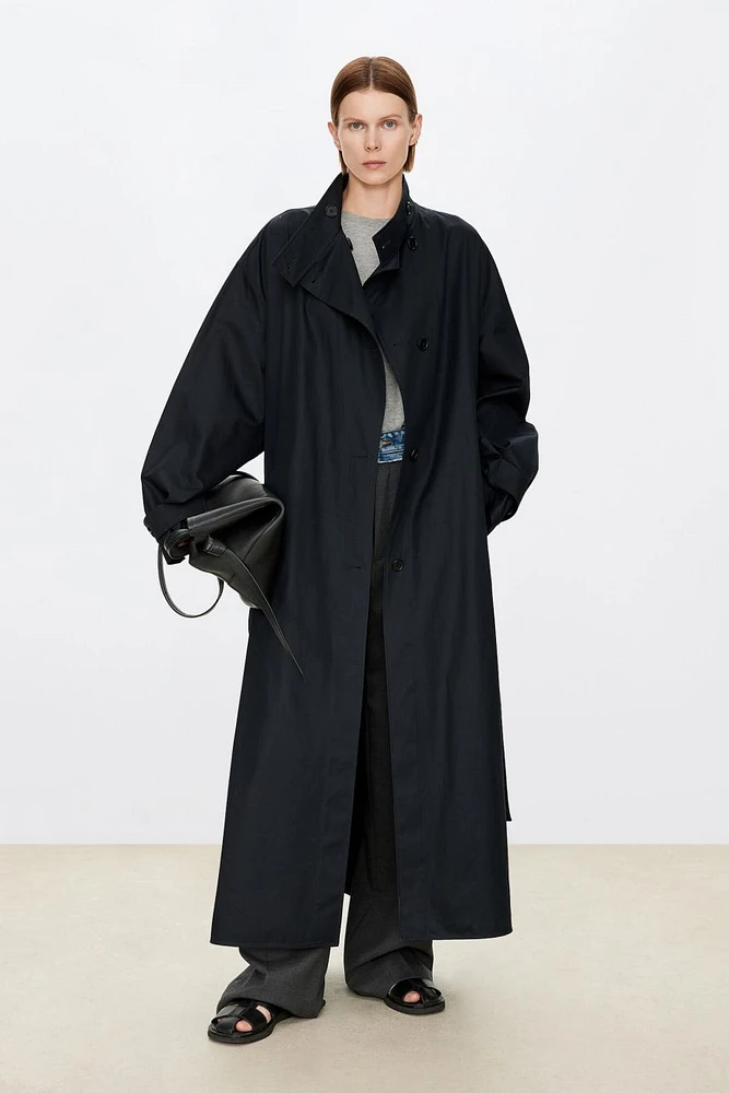 High-Density SUPIMA Cotton Double-Breasted Trench Coat
