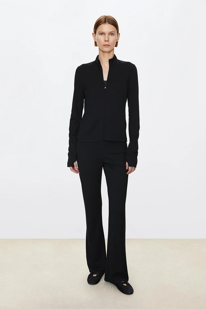 High-Waist Acetate Air Layer Flared Pants