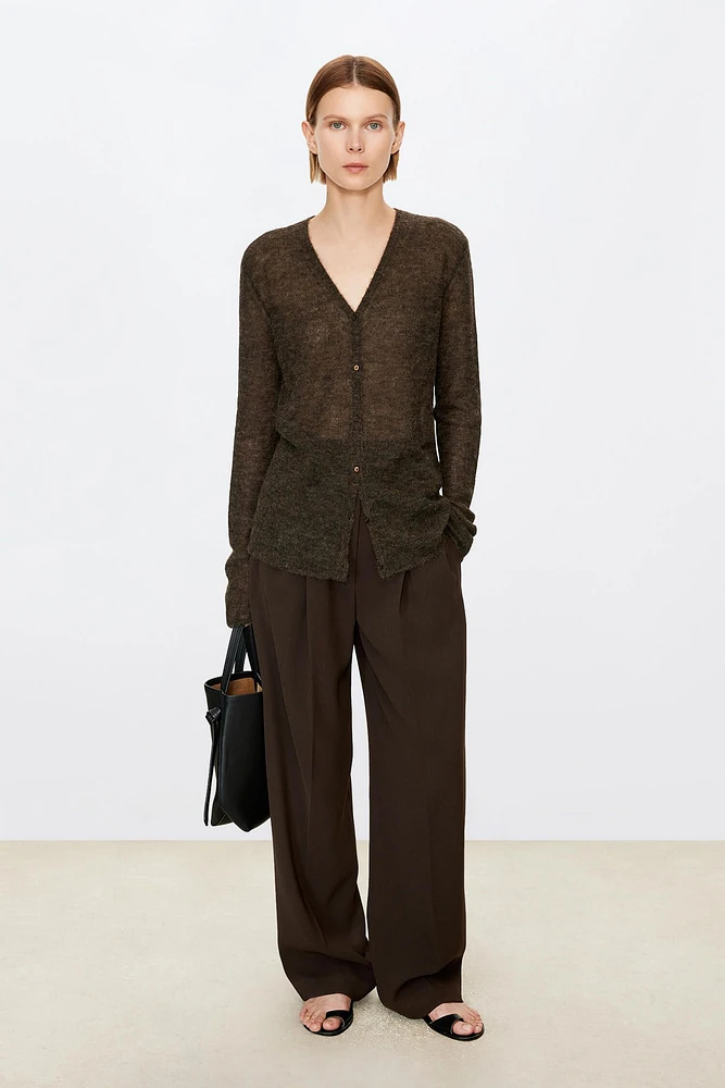 High-Waisted Tapered Wide-Leg Pants