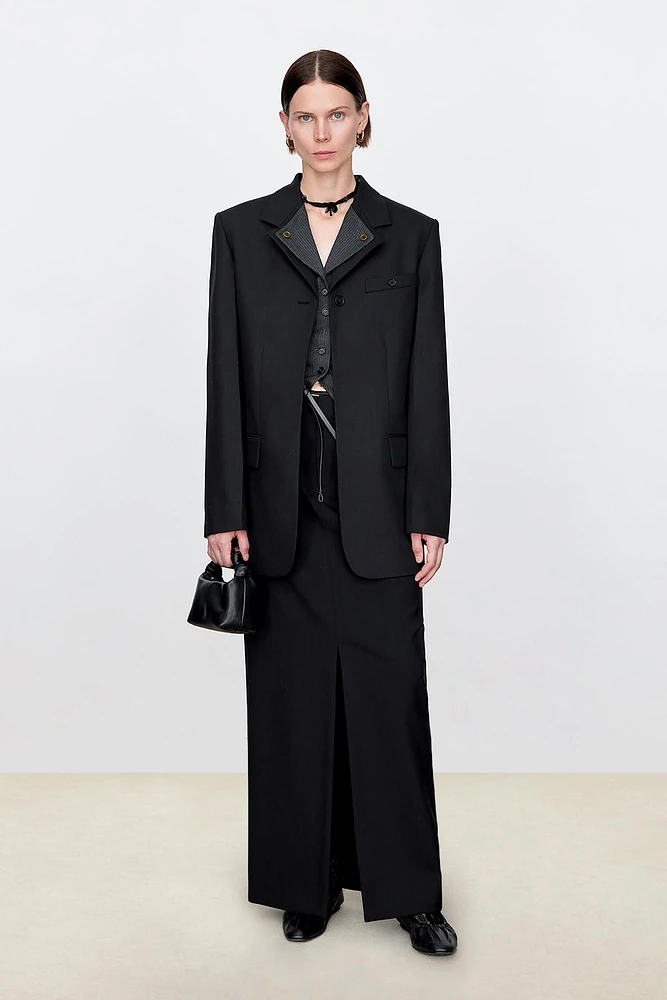 Italian Fine Wool Back-Slit Blazer