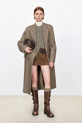 Italian Herringbone Wool Overcoat