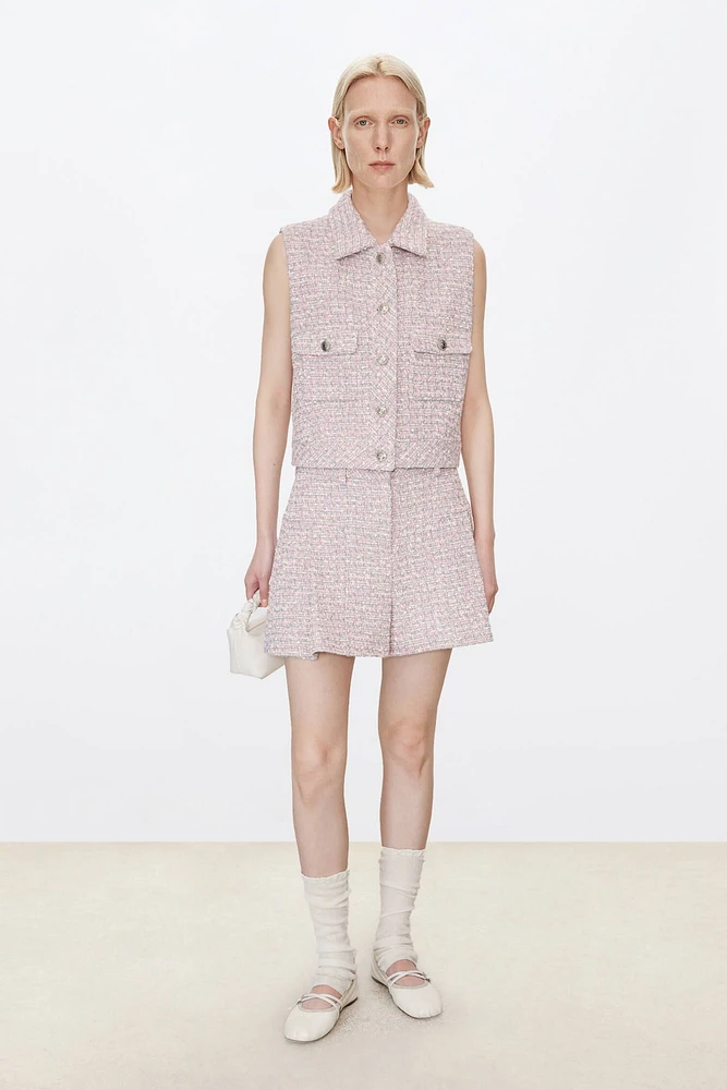 Italian Tweed Collar T-Shirt Vest