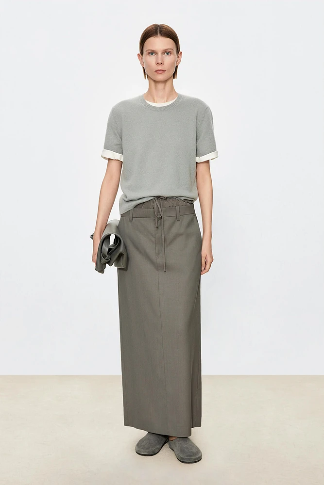 Italian VBC Fine Wool and Silk Blend Skirt