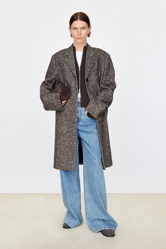 Italian Wool Straight Mid-Length Coat