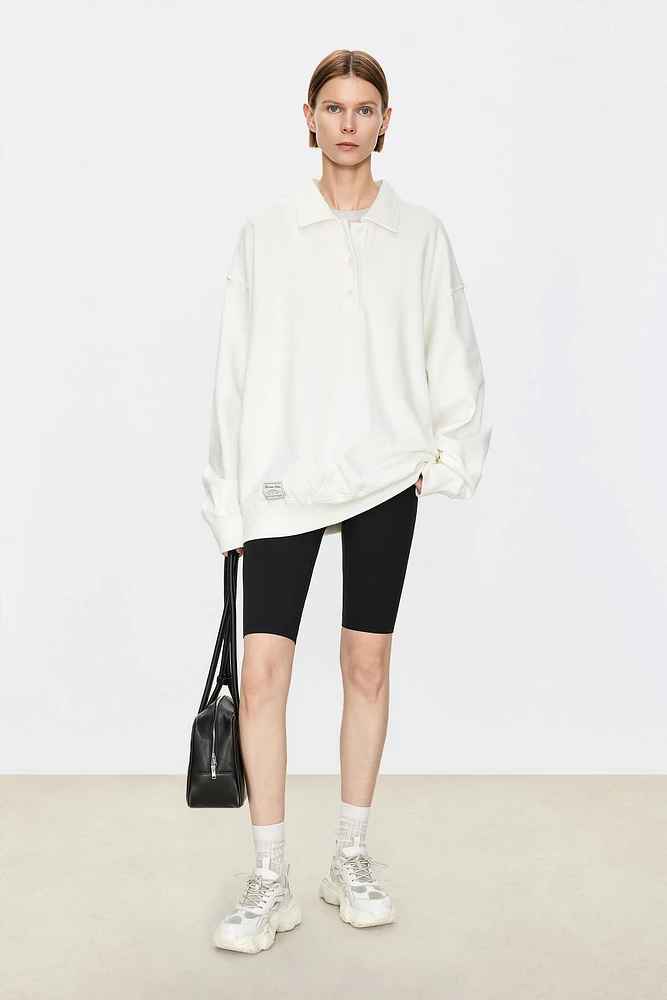 Japanese 100% Cotton Knit Polo Collar Hoodie