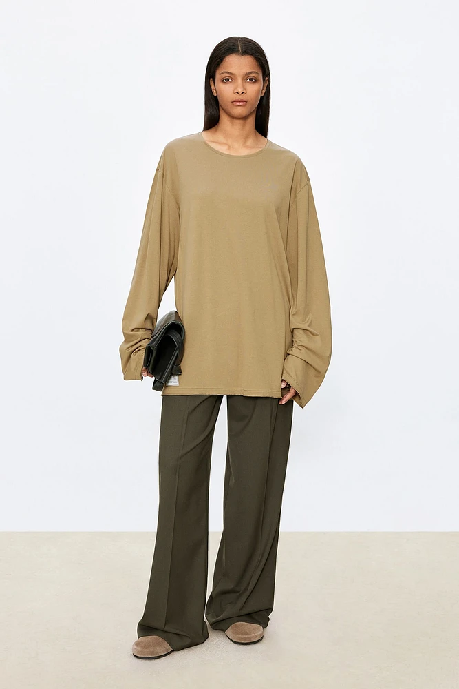 Japanese Fine Cotton Knit Long Sleeve Top