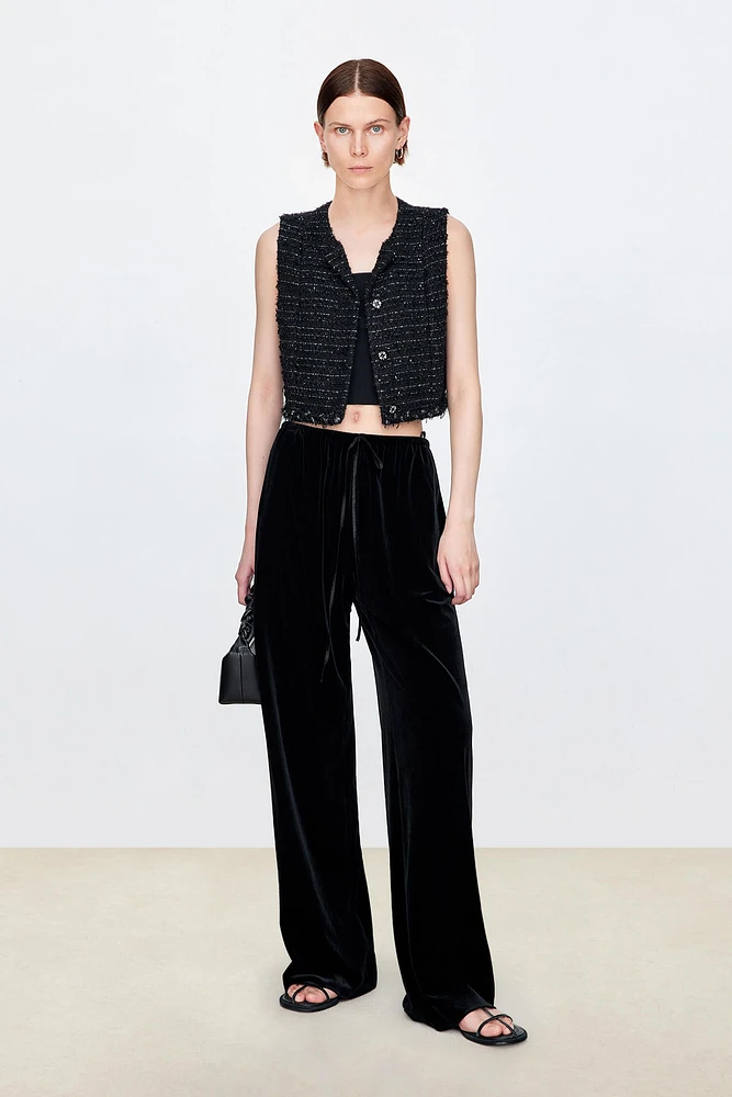 Japanese Velvet Stretch Airy Pants