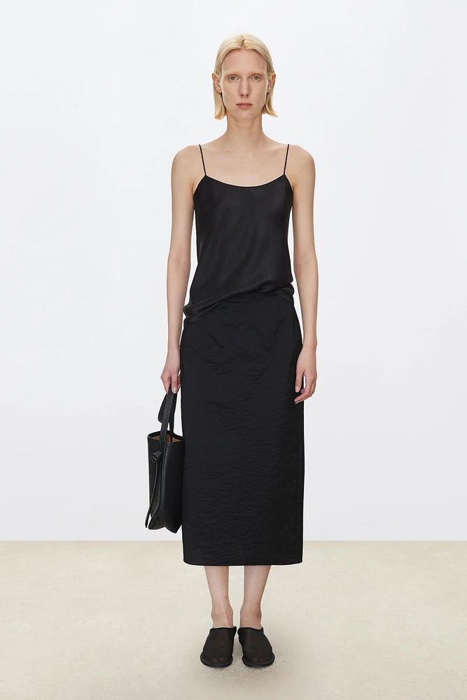 Japanese Nylon Silk Double-Layer Waist Cincher Skirt