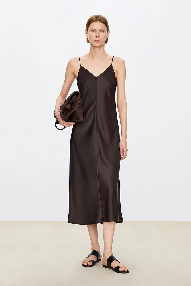 Japanese Triacetate Double-cotton Satin Cami Dress