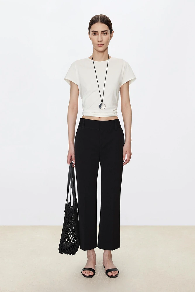 Japanese Triacetate Nine-Length Side-Slit Trousers