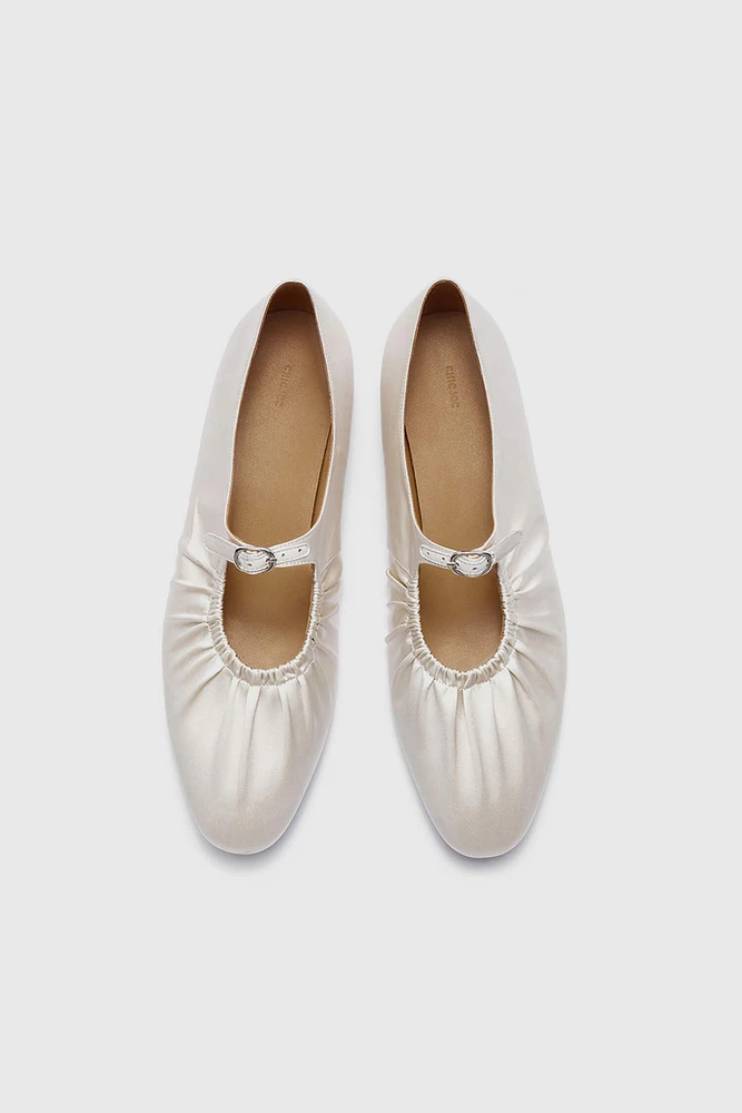 Mulberry Silk Hand-Pleated Ballet Flats