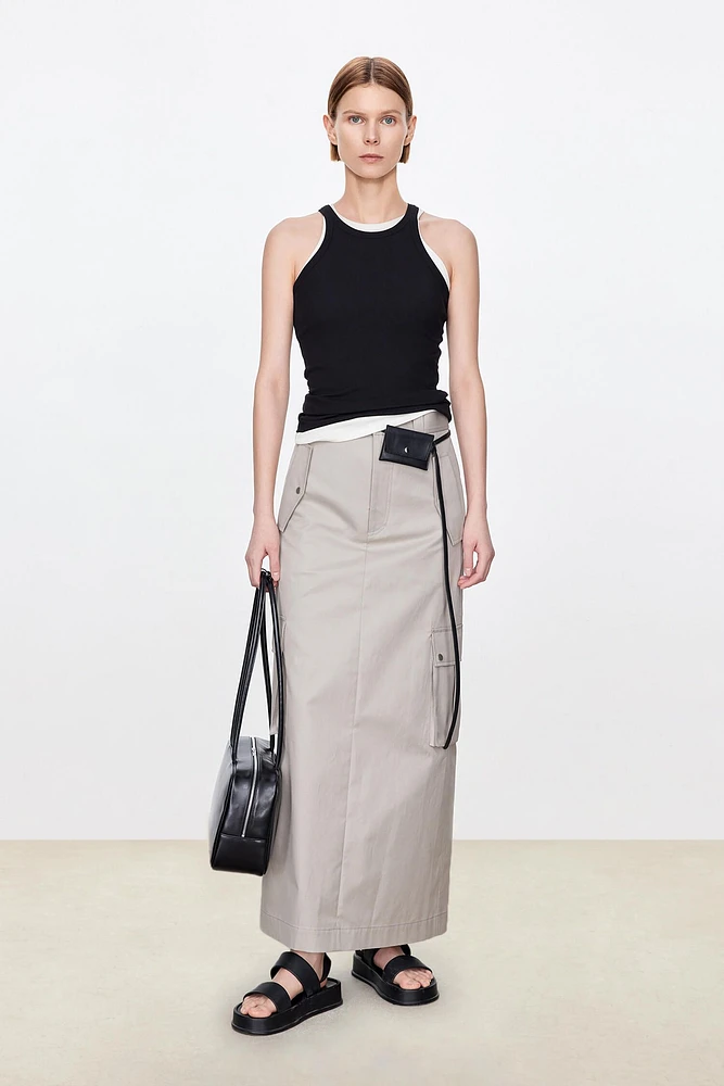 PIMA Cotton Workwear-Style Straight Skirt