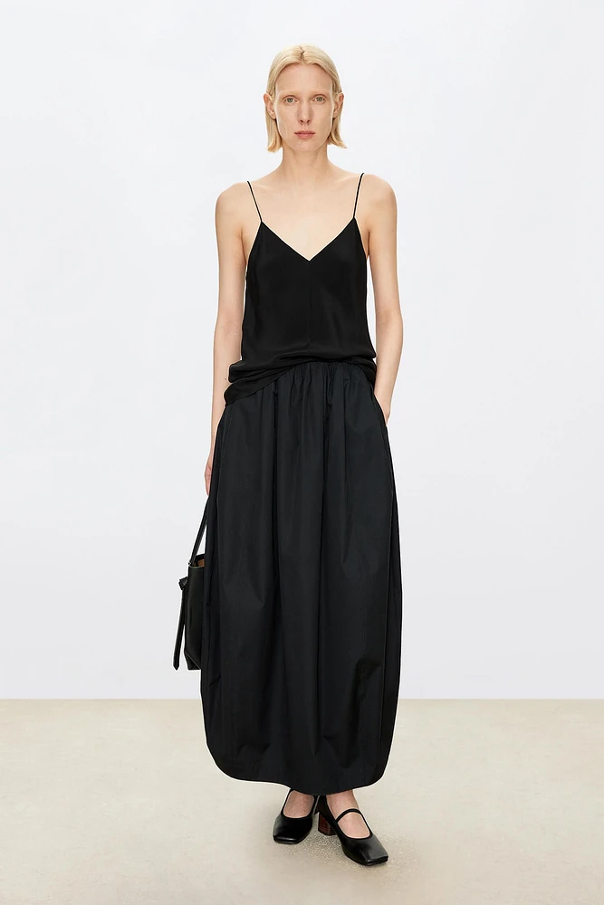 Pure Cotton Multi-Pleated Peplum Skirt