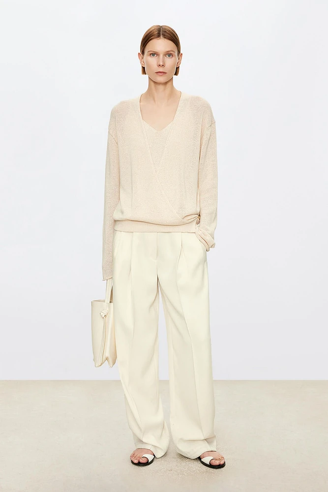 Pure Cotton Yarn Overlap Cardigan