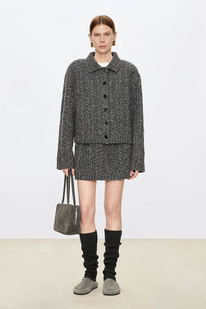 Pure Wool Cable Knit Cardigan