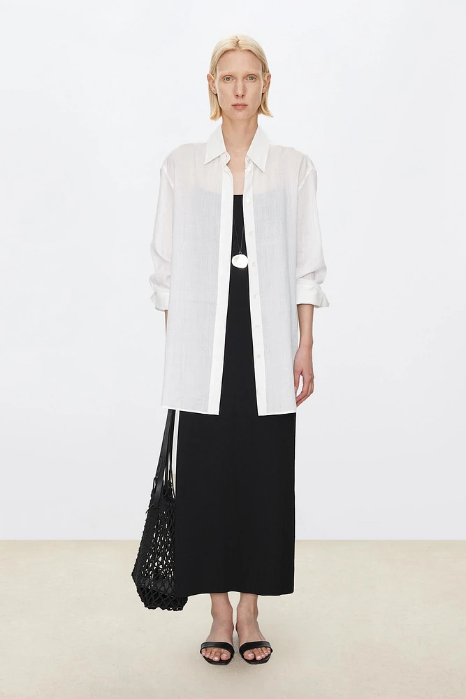 Ultrafine Ramie Loose Semi-Sheer Sun Protection Shirt