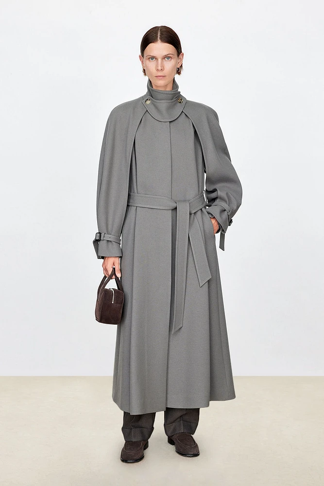 Wool Knit Long Coat