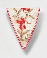 Floral Diamond-Cut Satin Scarf