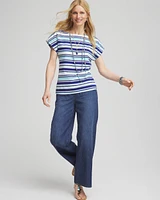 Stripe Modern Cap Sleeve Tee