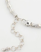 Silvertone Bamboo Collar Necklace