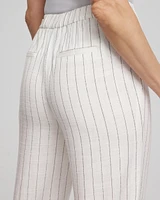 Metallic Striped Straight Cropped Pants