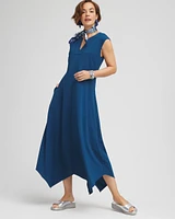 Trapunto Placket Midi Dress
