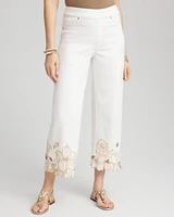 Pull-On Embellished Cropped Jeans