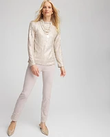 Brigitte Faux Pearl Slim Ankle Pants