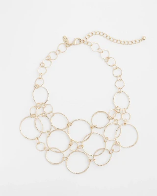 Short Goldtone Multi-Strand Link Necklace