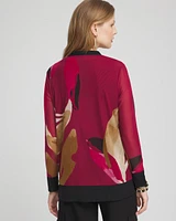 Abstract Print Mesh Cardigan