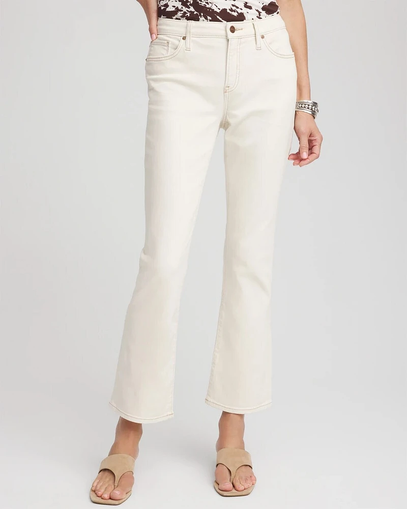Cropped Girlfriend Kick-Flare Jeans