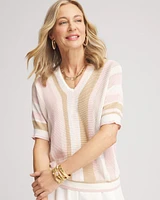Stripe V-Neck Pullover Sweater