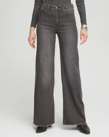 Wide Leg Frayed Hem Jeans