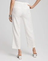 Metallic Striped Straight Cropped Pants