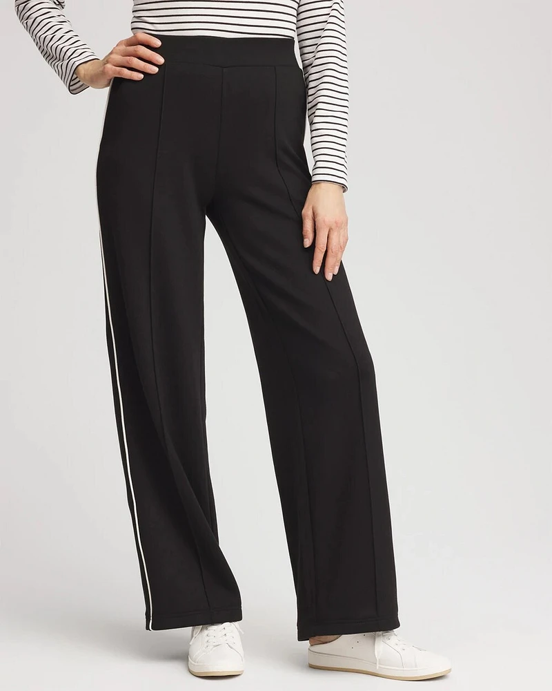 Zenergy® Double-Knit Striped Wide Leg Pants