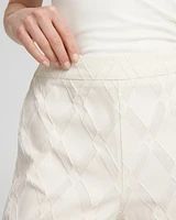 Textured Wide Leg Cropped Pants