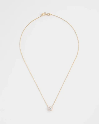 Gold Tone Drop Stone Necklace