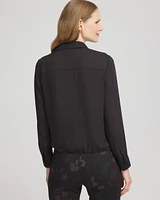 Surplice Bubble Hem Shirt