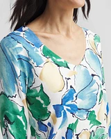 V-Neck Printed Pullover
