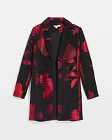 Red Floral Jacquard Topper