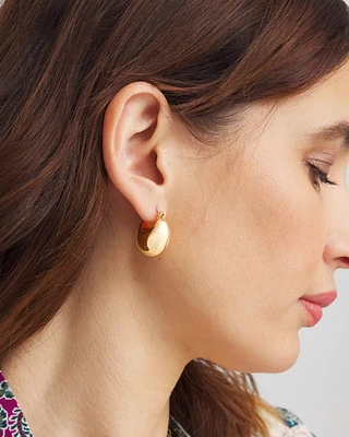 No Droop® Gold-Tone Huggie Hoop Earrings