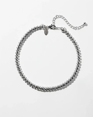 Silver Tone Twist Collar Necklace