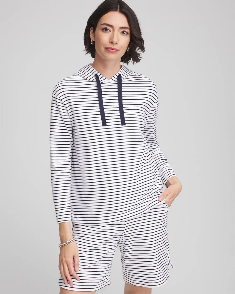 Zenergy® French Terry Cotton Striped Hoodie