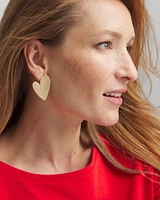 Gold-Tone Stud Heart Earrings