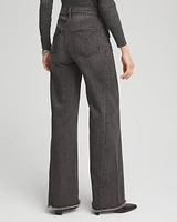 Wide Leg Frayed Hem Jeans