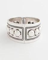 Silvertone Stretch Cuff Bracelet
