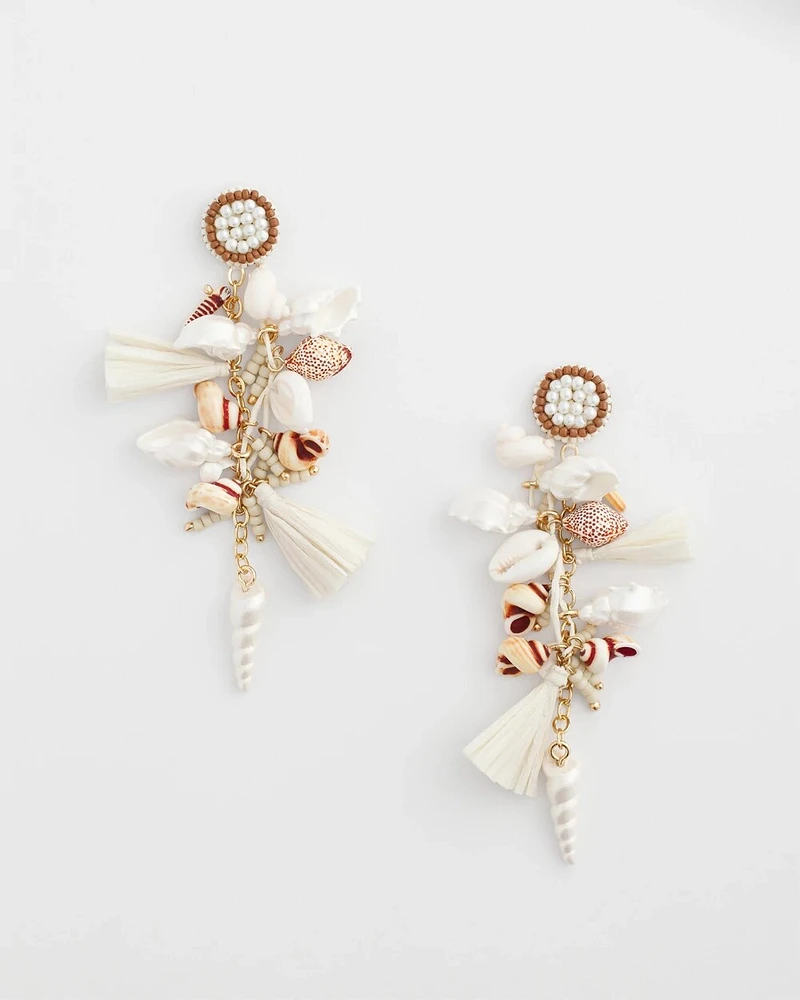 No Droop® Shell & Raffia Earrings