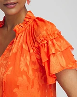 Chiffon Ruffle Neck Blouse