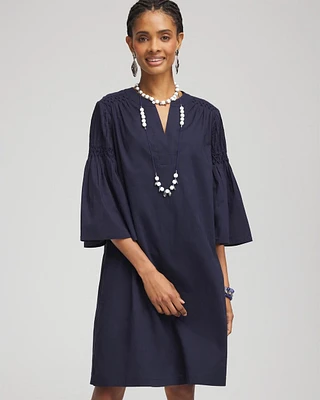 Cotton Voile Bell Sleeved Dress
