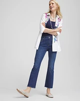 Petite Girlfriend Fray Hem Kick Flares
